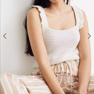 Madewell Crocheted Ruffle-Strap Sweater Tank